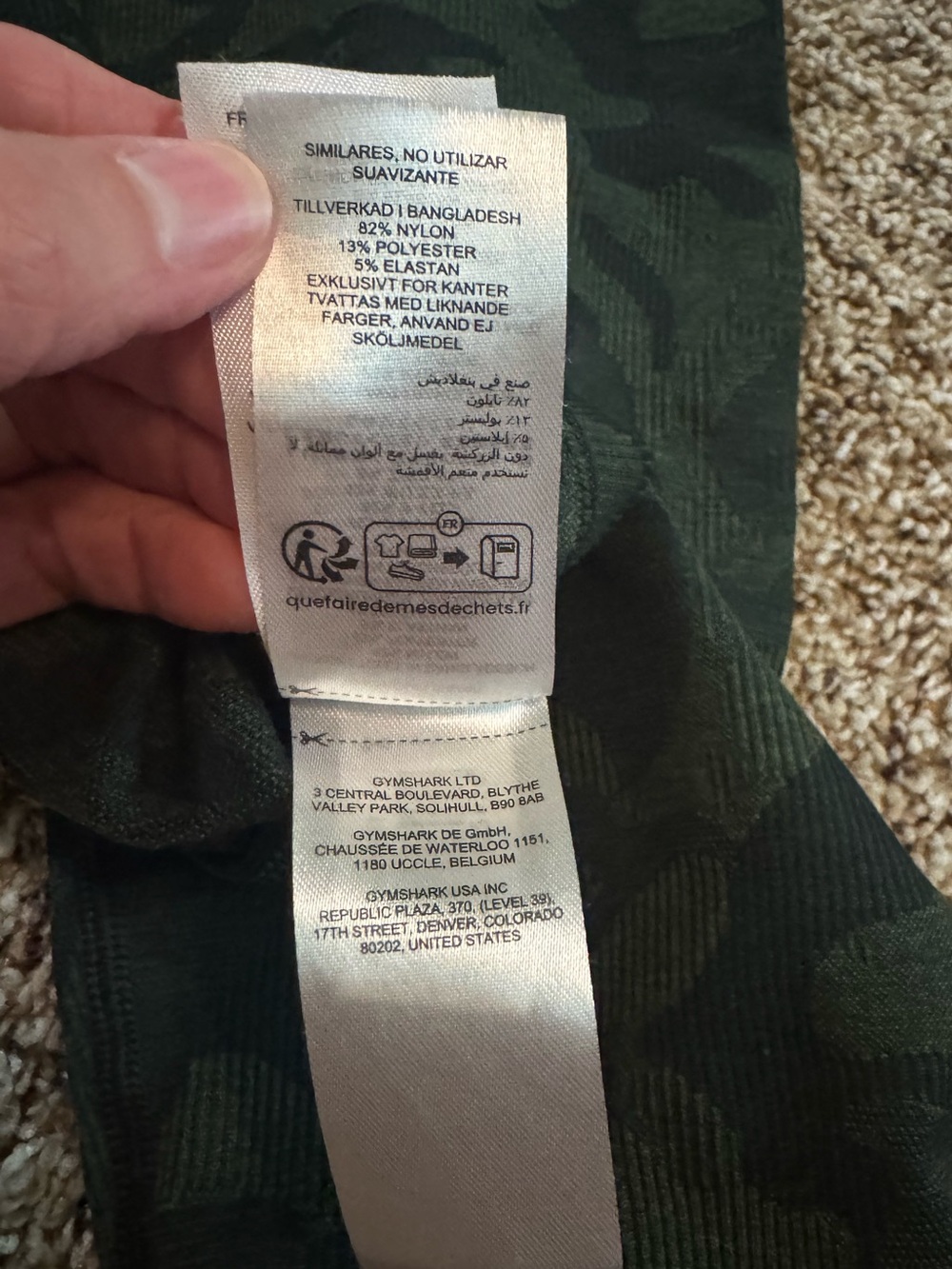 Gymshark Adapt Camo Seamless Leggings - Black & Dark Green - Picture 6 of 7